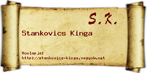 Stankovics Kinga névjegykártya